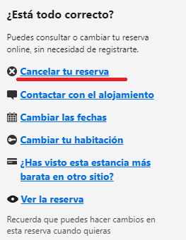 cancelar tu reserva en booking